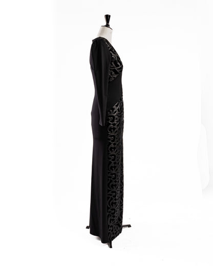 Црн и сребрен фустан