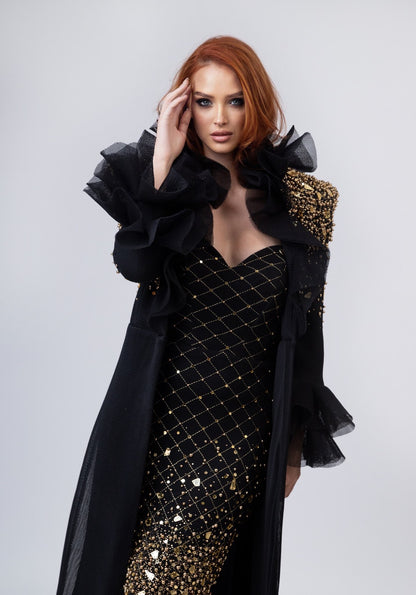 Црн и златен фустан