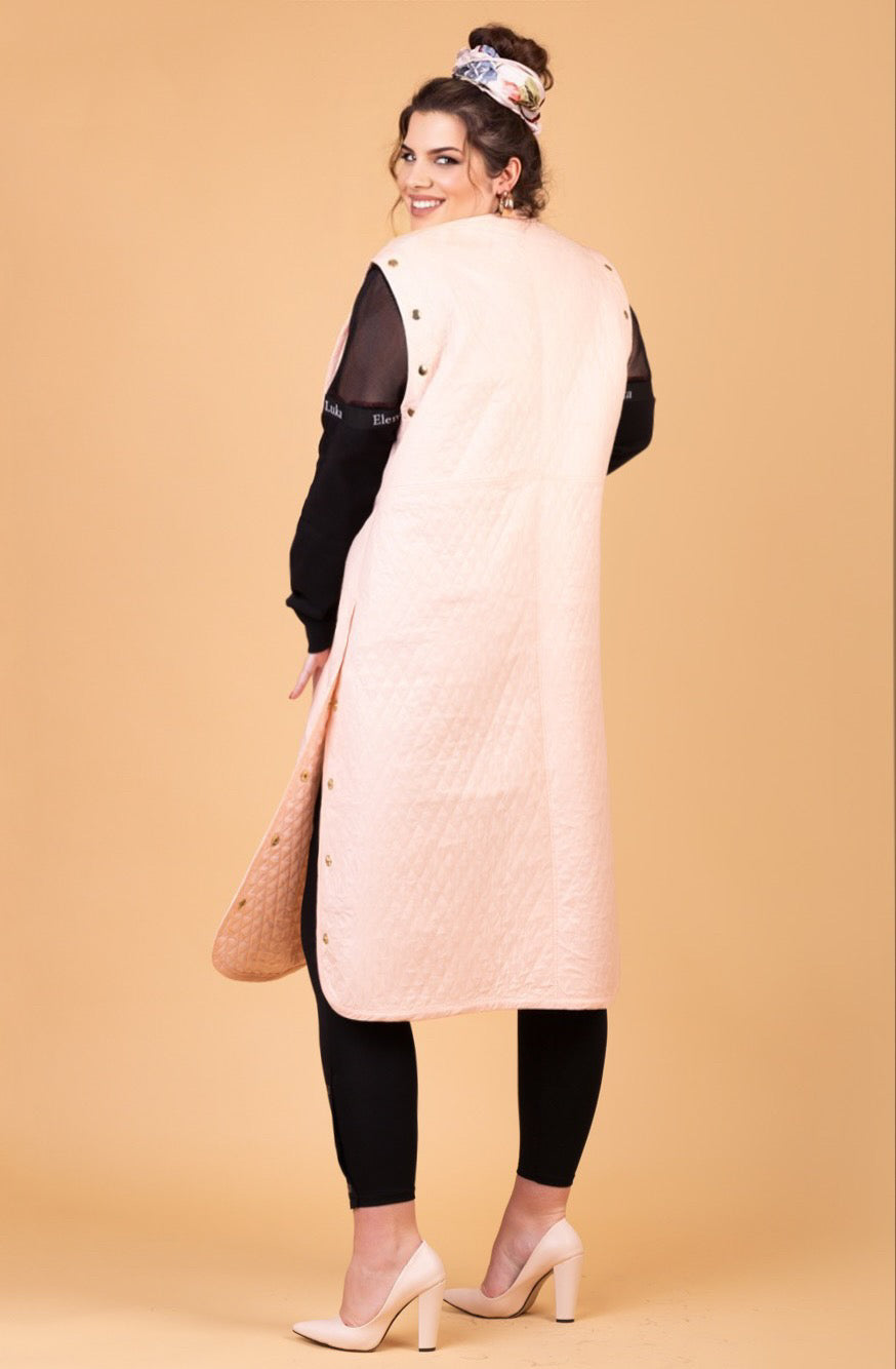 Coat-vest with golden rivets