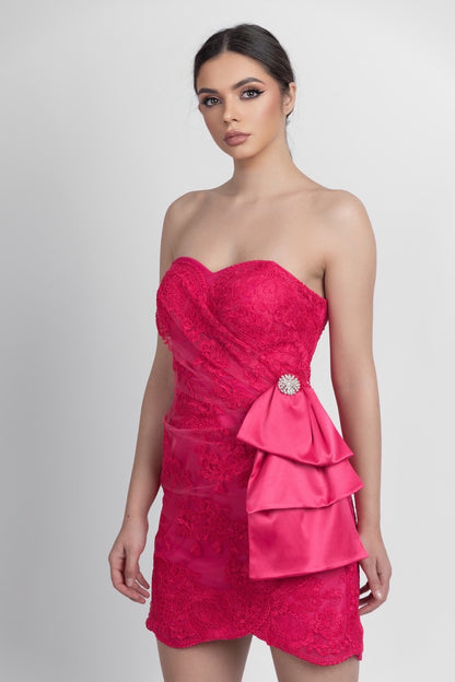 Розов коктел фустан