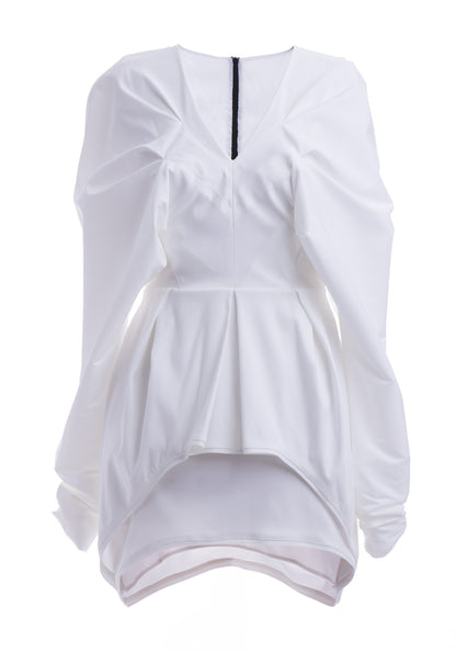 Фустан за забава со долги ракави лебед