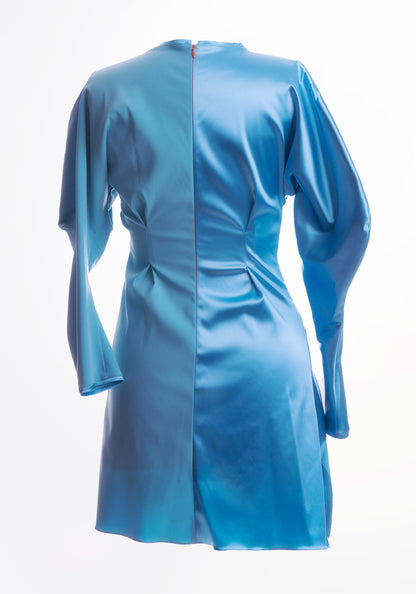 Електричен син фустан за забави