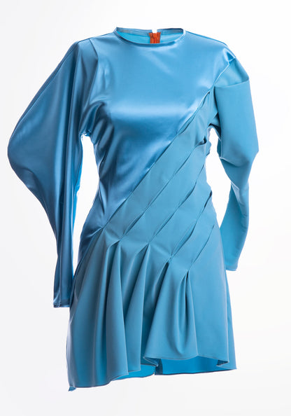 Електричен син фустан за забави