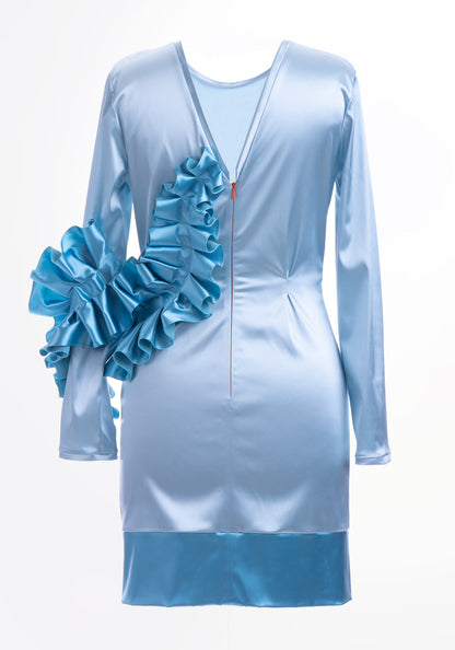 Фустан за забава со долги ракави Џозефин Рафл