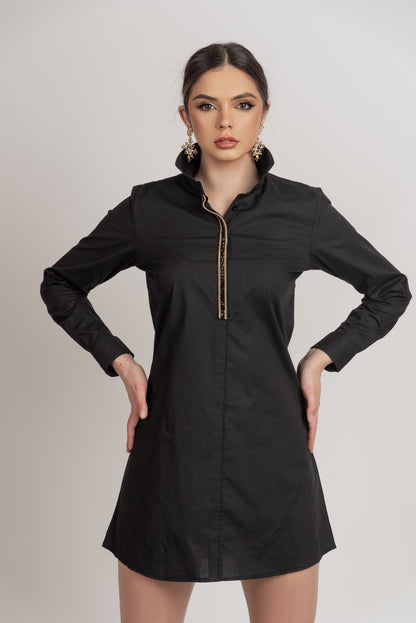 Црн фустан од кошула