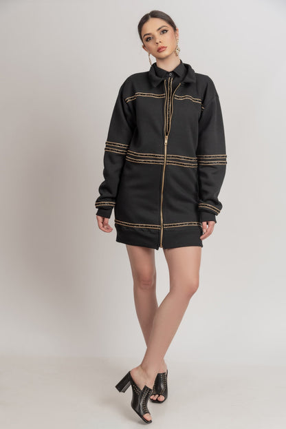 Луксузен џемпер црн