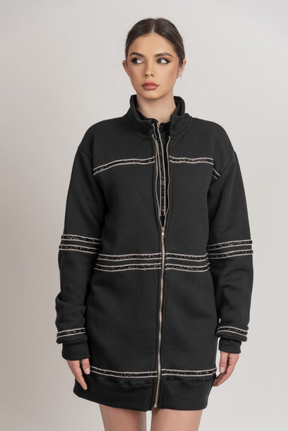 Луксузен џемпер црн