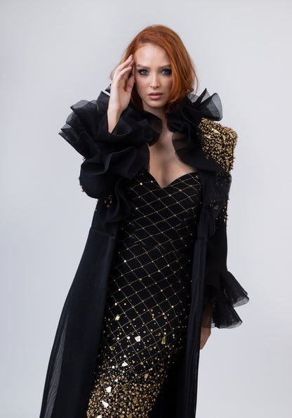 Црн и златен фустан