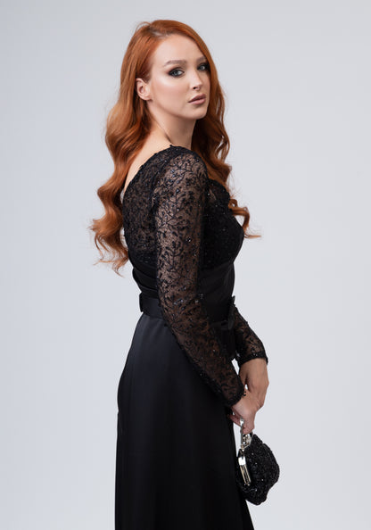 Црн луксузен фустан