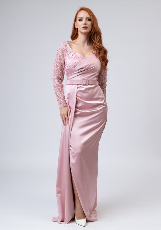 Baby pink luxury dress