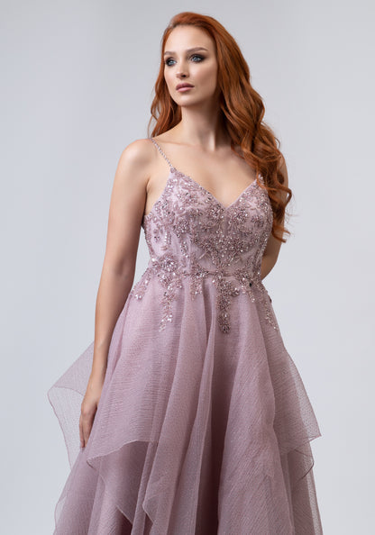 Долг розов фустан