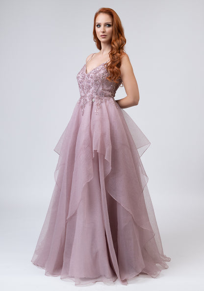 Долг розов фустан