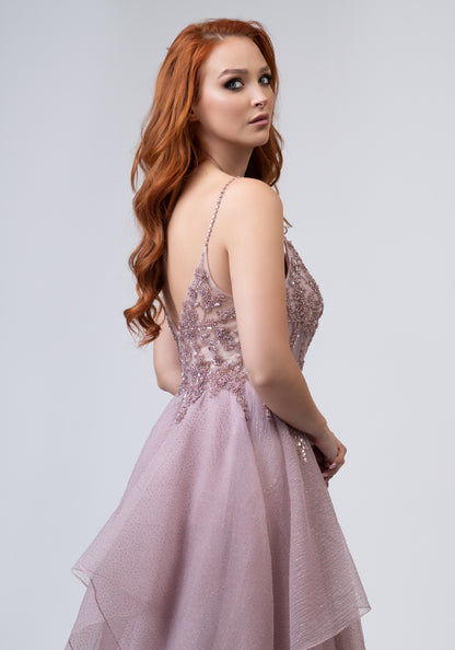 Долг розов фустан