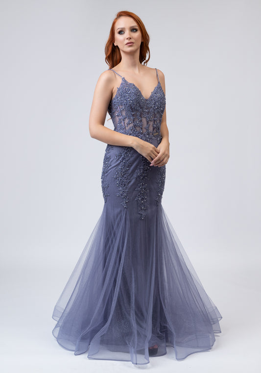 Long violet dress