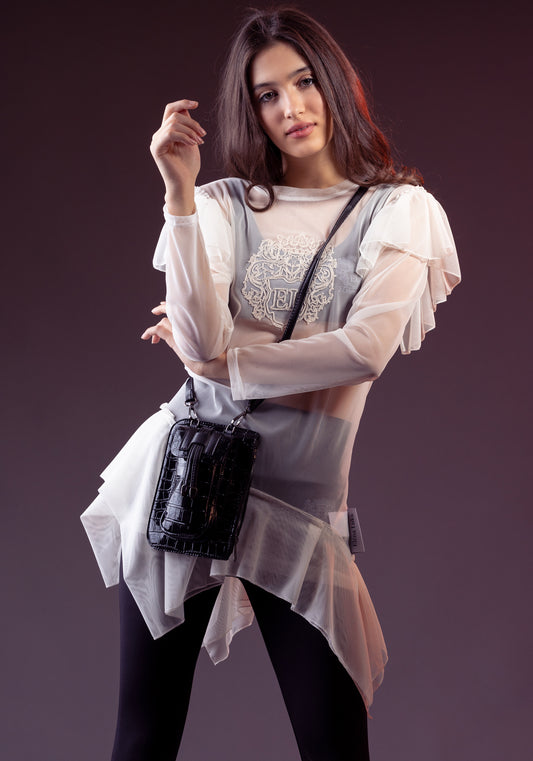 Sheer Ruffle Blouse