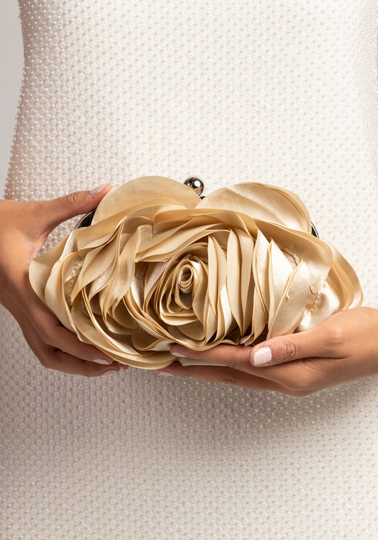 Golden flower luxury handbag
