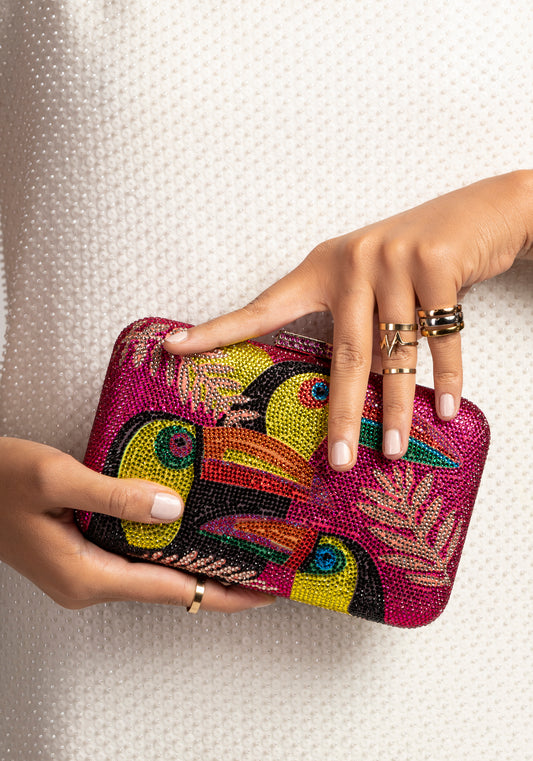 Gemstone ornate luxury handbag