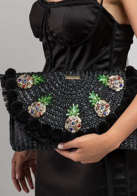 Black woven bag
