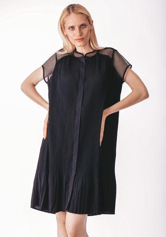 Pleated Shirt Dress