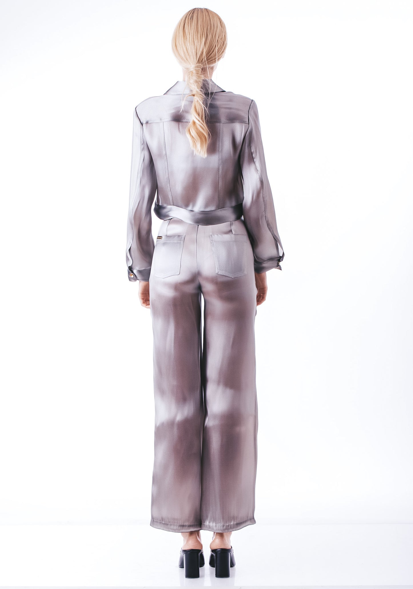 Metallic Cropped Jacket & Pants