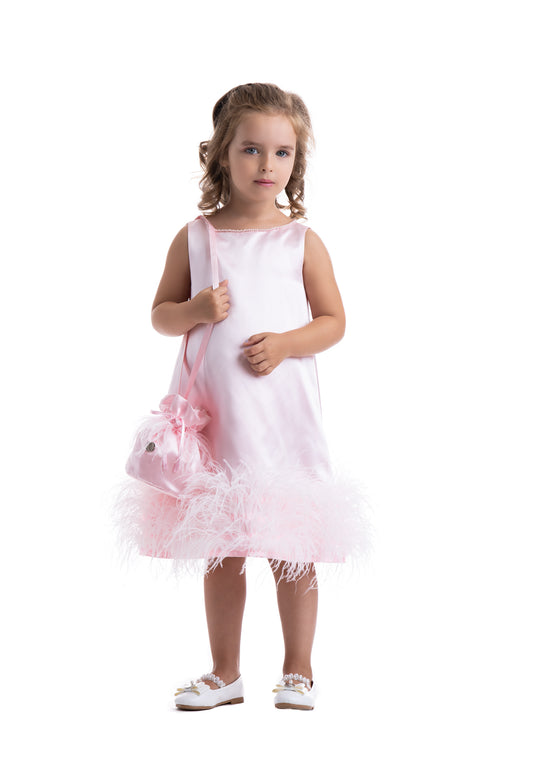 Fluffy Feather Rosette Dress
